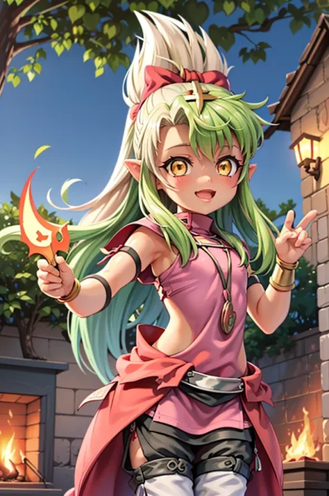 illustration, 1girl, ((((tiki (fire emblem) )))), ((((chloe von einzbern)))), (((manakete))), (((fusion))), (((agglutination))),...