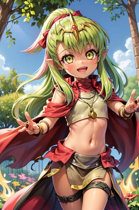 illustration, ((((1girl)))), ((((tiki (fire emblem) )))), ((((chloe von einzbern)))), (((manakete))), (((pink hair))), (((fusion...