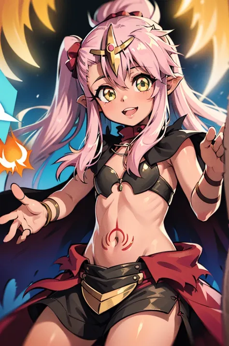 illustration, ((((1girl)))), ((((tiki (fire emblem) )))), ((((chloe von einzbern)))), (((manakete))), (((pink hair))), (((fusion...