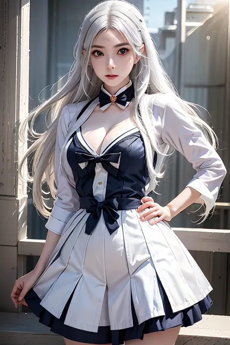 araffe dressed in a sailor costume posing for a picture, belle delphine, chiho, style of magical girl, rei hiroe, angelic pretty,  photo, portrait of magical lolita girl, anime girl , magic uniform, sakimichan, shikamimi, narumi kakinouchi, shiori teshirog...