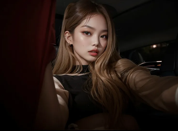 jennie blackpink sentada em um carro com cabelo comprido, sentada em seu carro, 🤤 retrato da menina, lalisa manobal, anna nikono...