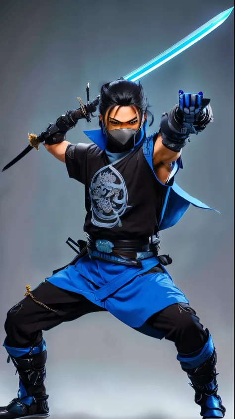 arafed man in a ninja costume holding two swords, badass anime 8 k, trigger anime artstyle, fighting game character, cyborg ninja,  samurai, mk ninja, anime style character, anime style 4 k, in the style of sifu 🔥 😎 🕹️ 👀 :2, as a character in tekken, ninja...