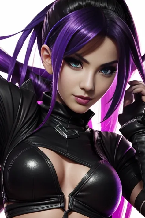 Jinx from League of Legends Close up combat position, matte black background, 4K, ultra detailed, 100% faithful to character