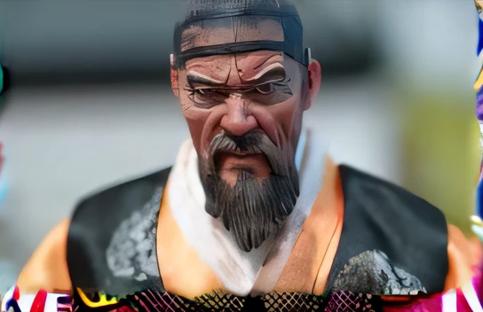 Close up of a statue of a man with a beard, japanese action figures, Guan Yu, As an action figure, Collectible Action Figures, Kim Jung-jung / Kim Jung-jung / Kim Jung Gi, green action figures, With a very delicate face, Vian Lian, Mongolia, Otomo Katsufur...