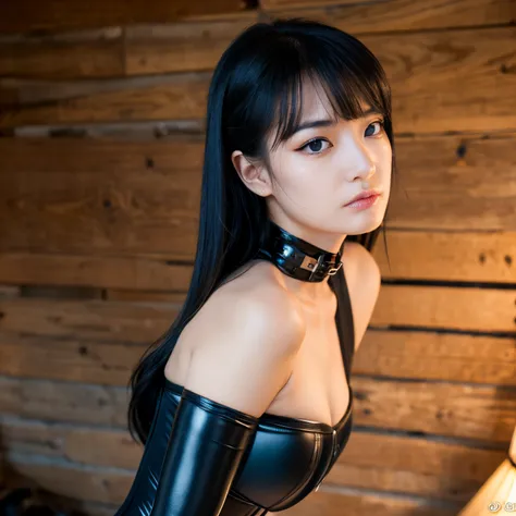 Angry Face, BDSM,slave,Rubber,Black Corset,Bondage,Collar,NSFW,((Best Quality, 8k, Masterpiece:1.3))), Crisp Focus: 1.2、(Layer Cut, Big:1.2),Beautiful Woman with Perfect Figure: 1.4、Slender Abs:1.2、Wet Body:1.5、Highly Detailed Face and Skin Texture、Detaile...