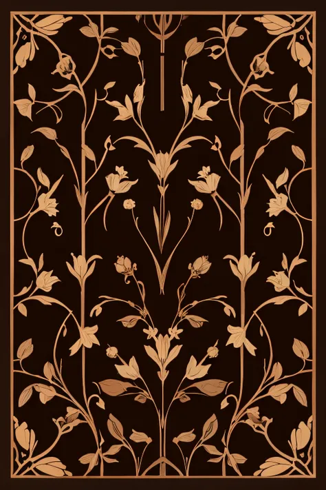 Bronze honeysuckle pattern，rectangle