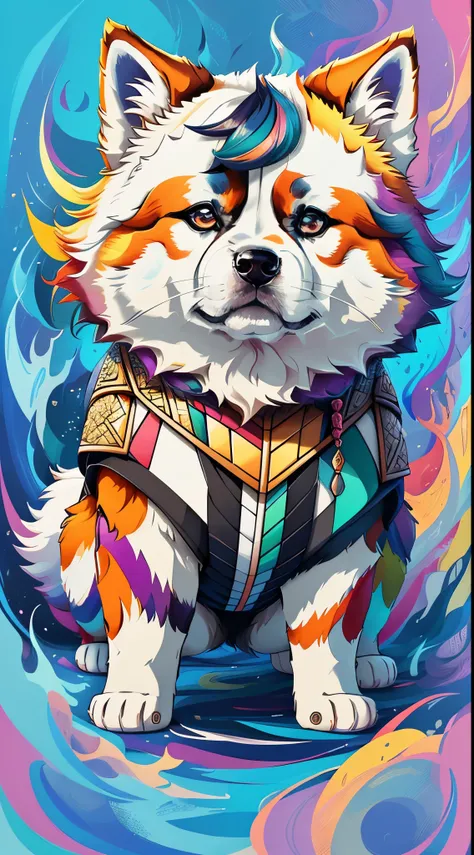 (Akita best pose),(best angle), (Better representation), Eduardo Cobra Acor Chorchoament ,Multidimensional geometric wall portrait, Artistically, Chibi,
yang08k, Beautiful fece, colouring,
Main works, Superior Quality, top-quality, offcial art, Beautiful a...