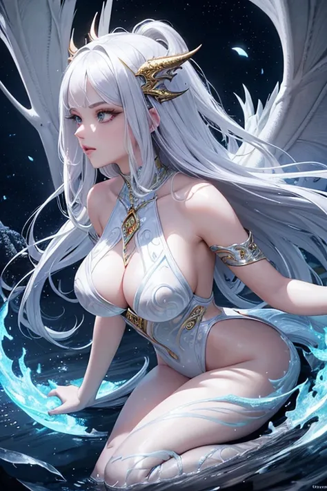 (no explanation)

silver-haired dragon girl, detailed eyes, detailed lips, long eyelashes, shiny scales, majestic pose, flying in the sky, fire-breathing, fantasy world, mythical creature, vibrant colors, ethereal lighting, high-res masterpiece:1.2, magica...