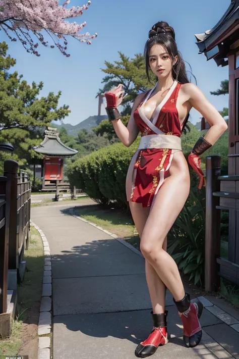 (mai shiranui:1.5), (tabi:2.0), (toe:1.2), (Full body portrait:2.0), Full body, (Realism), (masutepiece:2.0), (Best Quality), (ultra-detailliert), (8K, 4K, Convoluted), (Flat Lighting:1.2), (skinny), Prestige, Brown eyes, Long hair, brown eyes, long hair, ...