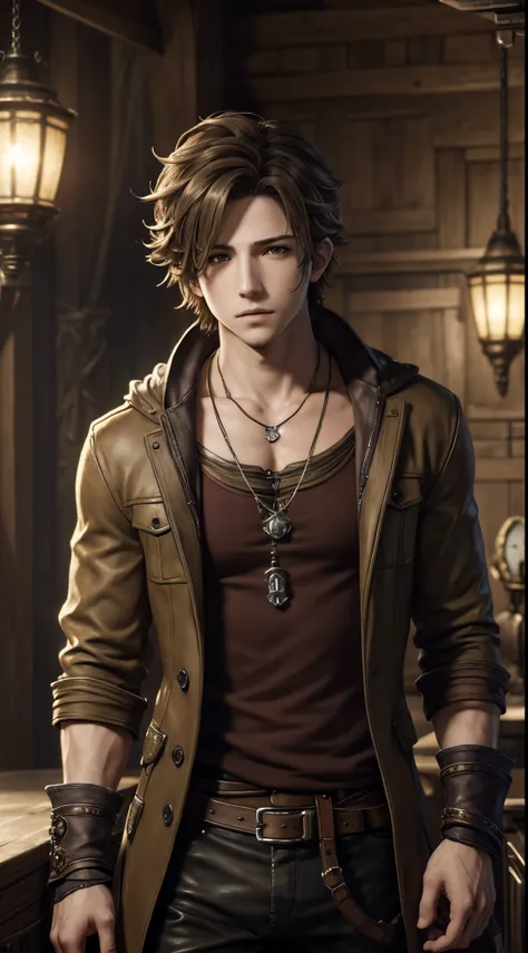 Absurdres masterpiece HDR high quality head shot of a handsome boy from octopath traveler with wearing casual clothing