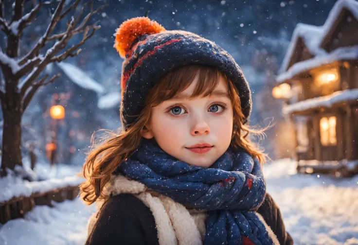 a boy, a girl, creating a snowman, beautiful detailed eyes, beautiful detailed lips, detailed face, long eyelashes, snow-covered landscape, winter clothes, joyful expression, carrot nose, coal eyes, twig arms, hat and scarf, vibrant colors, soft lighting