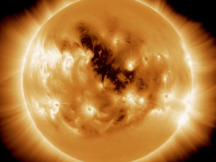 um close de um sol com uma grande quantidade de luz, tempestade coronal, The surface of the sun, uma ampla vista do sol, sol gigantesco, solar flare, solar flares, cosmic sun in the background, Fotografia NASA, solar flare hd, tempestade solar, NASA Credit...