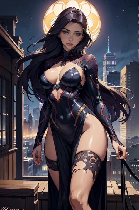 Highly detailed eyes、nase、beautiful pieces々eyes and face、long eyeslashes、Girl beautiful clothes wearing two skirts、sexy  pose、Bright background、Night view of the city、ultra-realistic studio lighting、Mysterious atmosphere with rich colors、Awesome concept ar...