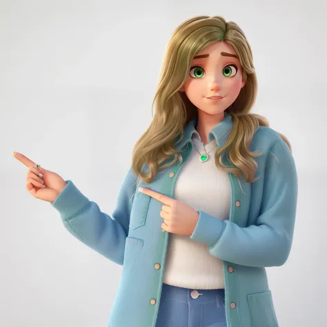 a girl who works in aesthetics,illustration,ultra-realistic:1.2,detailed green eyes and face,fine arts,professional,studio lighting,artistic,clean lines,feminine,colorful palette,bokeh,dark blonde hair flowing smoothly,sharp focus ,High. Pixar film title. ...