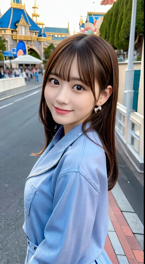 (8k, best quality, masterpiece, ultra highres, ultra-detailed:1.2) , Photo of Pretty Japanese girl,(mikey ear:1.2),school uniform,
smile,
, (18 years old:1.1), Japanese idol,(Disney land:1.2),