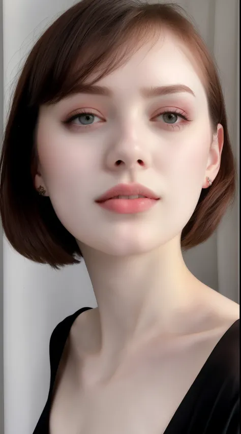 1beautiful woman, pale skin, thin lips