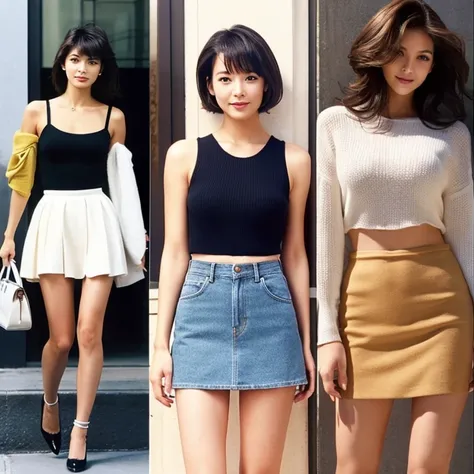 Hair is short、tall、Beautiful lips、Adult women with long legs who look good in miniskirts with slits