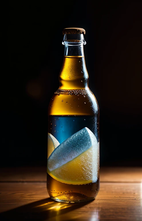 Konpeito and cider in a bottle, fluffy, realistic, atmospheric light refraction, by lee jeffries nikon d850 film stock photograph 4 kodak portra 400 camera f1.6 lens rich colors hyper realistic lifelike texture dramatic lighting unreal engine trending on a...