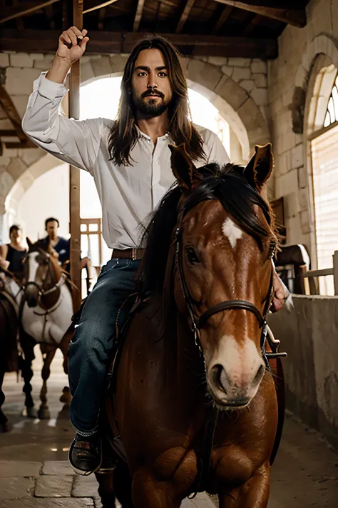 jesus andando de cavalo