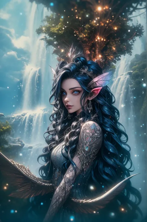 (Absurd, high quality, ultra -detailed, careful with the hand) fairy, fairy wings, dreamer body, vivid, romantic and whole. Optimistic face, just mind, without ticket and intellectual. Reckless style, cold heart, impatient and too confident. Gray, ripe and...