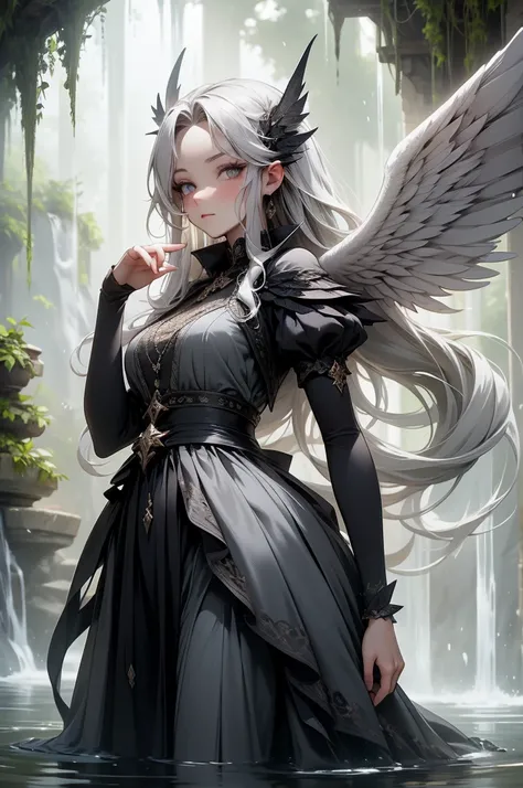 (Absurd, high quality, ultra -compared, careful with the hand) fairy, fairy wings, dreamer body, vivid, romantic and all. Optimistic face, just lies, without entry and intellectual. Reckless style, cold heart, impatient and too confident. Gray eyes, ripe a...