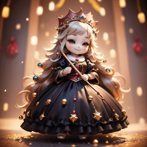 ​masterpiece、top-quality、ultra-detailliert、（chibi chara princess：1.2）、princess dress with luxurious decorations、a smile、full-bod...