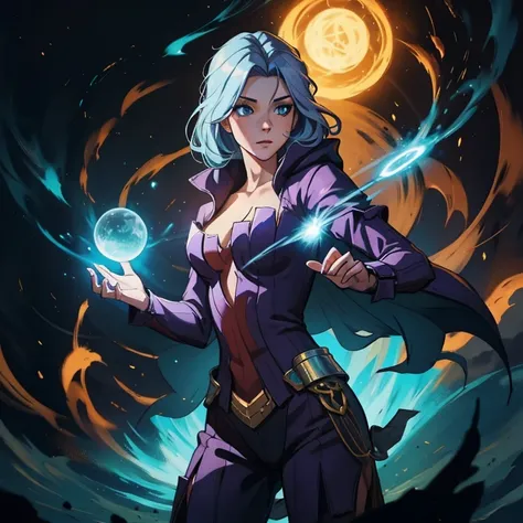 wizard female using magic concept art fantasy