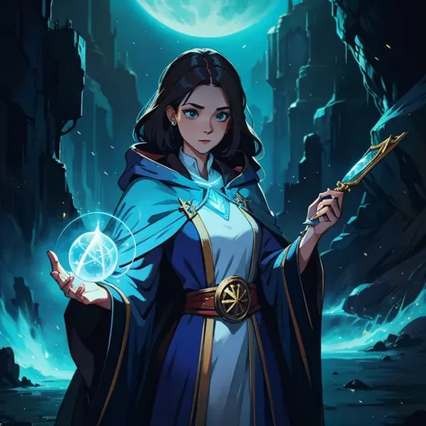 wizard female using magic concept art fantasy