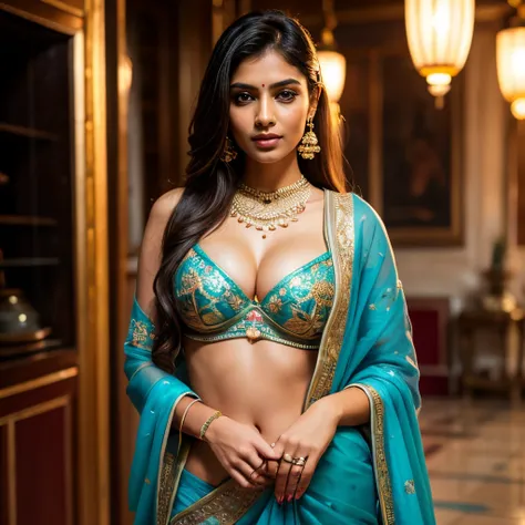 a woman al mercato della frutta a bombey in a sari posing for a picture, indian goddess, traditional beauty, indian, beautiful goddess, ornate , indian style, indian super model, beautiful maiden, gorgeous woman, south east asian with long, provocative ind...