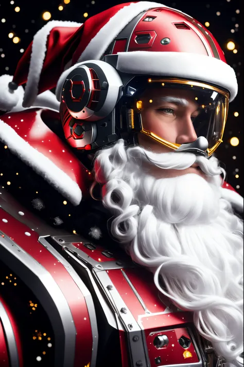 santa,1boys, A robotic Santa Claus,armour, shelmet, Machinary, power armour, scientific fiction, Alone