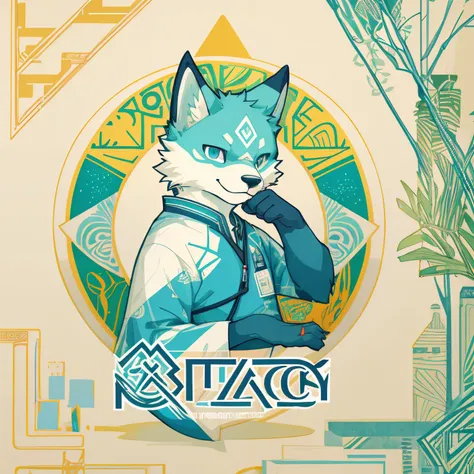 top quality, stamp Design, kaleidoscope, Geometric pattern, best quality, poster, rzminjourney, vector-art, High-quality illustrations by Victo Ngai, masterpiece(kemono, furry anthro)logo mark, triangle,