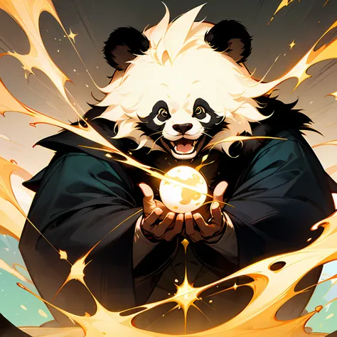 Panda using magic with his hands