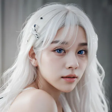 Jimin, fairy, white hair, beautiful eyes, hyperrealistic