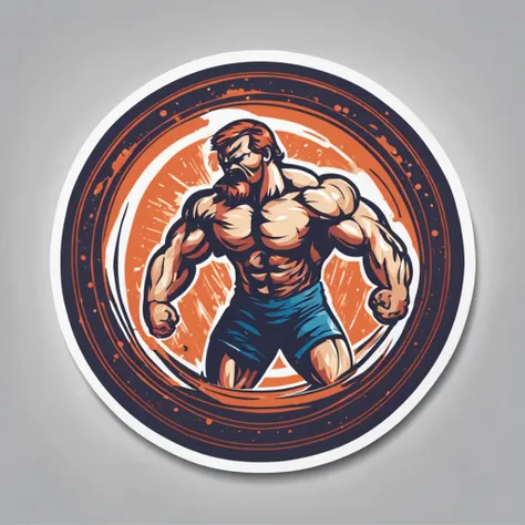 (Sticker),White background,(in circle), wrestling , ,, Ultra detailed, Detailed drawing, vectorised, Silhouette, 8K, professional sticker design, Flat design, Vector lines, Sticker, Full-HD