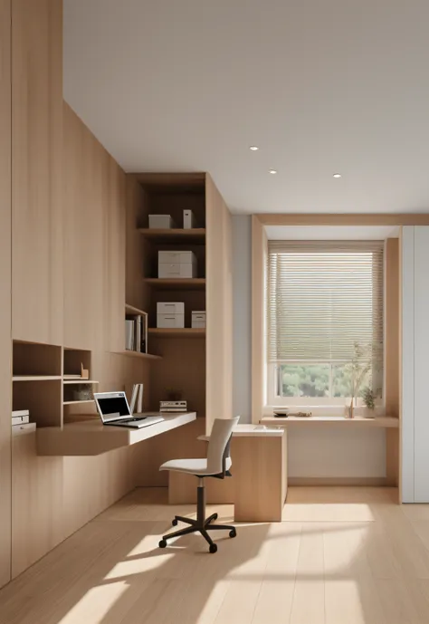 janelas,desks,Computer,wooden floor,light toned,llight rays