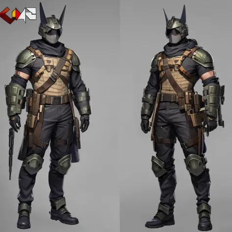 Fullbody adoptable character reference cool, hot military masked man goggles helmet armor mask muscular