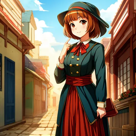 an anime.girl dressed in 20th century style clothing