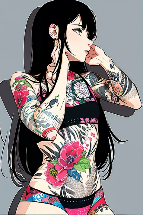 Girl covered in tattoos