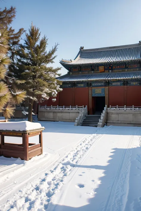 Forbidden City Snow Scene Painting