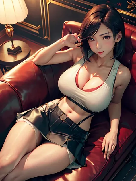 (top-quality, (Ultra high definition,4K), (超A high resolution:1.3, in 8K),masutepiece:1.2), (Angle from above), (Perfect Anatomy,Anatomically accurate), (Soft lighting, 光线追踪), (((Sitting on a sofa in the lobby of a luxury hotel, Sexy open legs))), ((Atifa_...