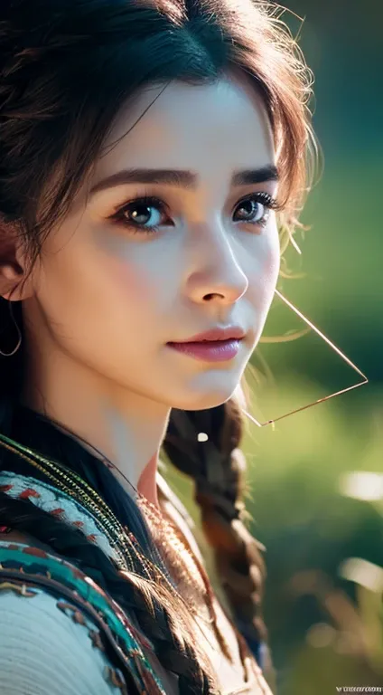 Cirilla Fiona Ellen Rhiannon，Horizon Zero Dawn，Highest image quality，Excellent details，超高分辨率，（：1.4）, She has a delicate and beautiful face， tribal realm，mechanically aesthetic，Virtual Engine 5，Perfect detail rendering，Rendered by Octane，hyper HD，fully body...