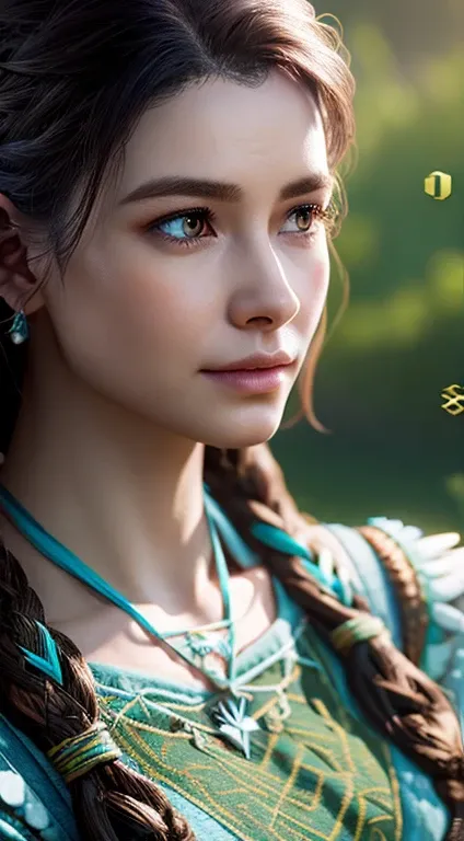 Cirilla Fiona Ellen Rhiannon，Horizon Zero Dawn，Highest image quality，Excellent details，超高分辨率，（：1.4）, She has a delicate and beautiful face， tribal realm，mechanically aesthetic，Virtual Engine 5，Perfect detail rendering，Rendered by Octane，hyper HD，fully body...