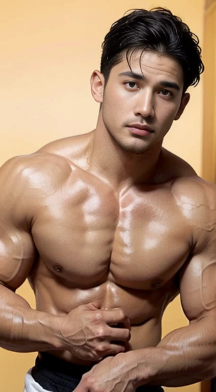 Masseter muscle film、well built、Asian people、male people、Physical Education Student，Handsome pectoral muscles，handsome，Shallow lol，35yo、gay twinks、underdressing、cool guy、musculous、The eye、short detailed haide in and out、NSFW、Large size、Authentic texture、ba...