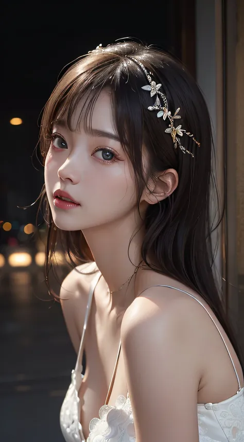 Masterpiece, 1 Beautiful Girl, Detailed Eyes, Swollen eyes, Top  Quality, The ultra-Highres, (Reality: 1.4), Cinematic lighting, Japanese, Asian Beauty, Korean, Very beautiful, beautiful skin, Slender, leaning forward, (ultra realisic), (high resolucion), ...