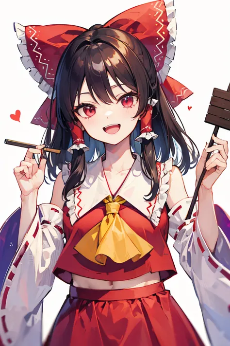 hakurei reimu, touhou project, laughing