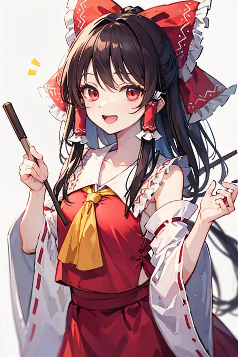 hakurei reimu, touhou project, laughing