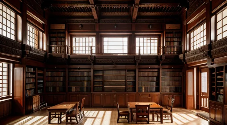 Ming Dynasty Siheyuan，Study room，Books，loft