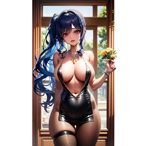 Menina anime com peito grande posando em um quarto, menina anime sedutora, thicc, hinata hyuga, small curvy loli, (SFW) seguro para o trabalho, kantai collection style, Tifa Lockhart, biomechanical oppai, Retrato sedutor de Tifa Lockhart, Shikami, oppai cy...