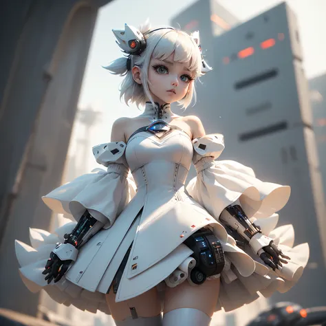 ​masterpiece、top-quality、ultra-detailliert、(chibi chara's daughter:1.2), (white theme:1.3), (cyber future design concept:1.4), (...