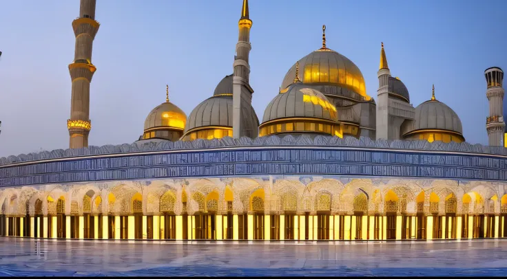 exterior of a contemporary mosque, the most beautiful mosque the world has ever seen, 16k, natural light --v 4